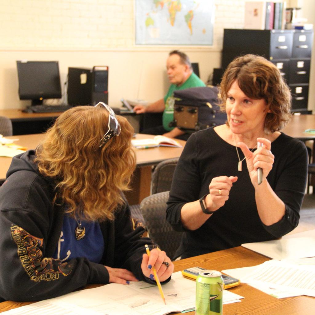 Monica Foster instructing student